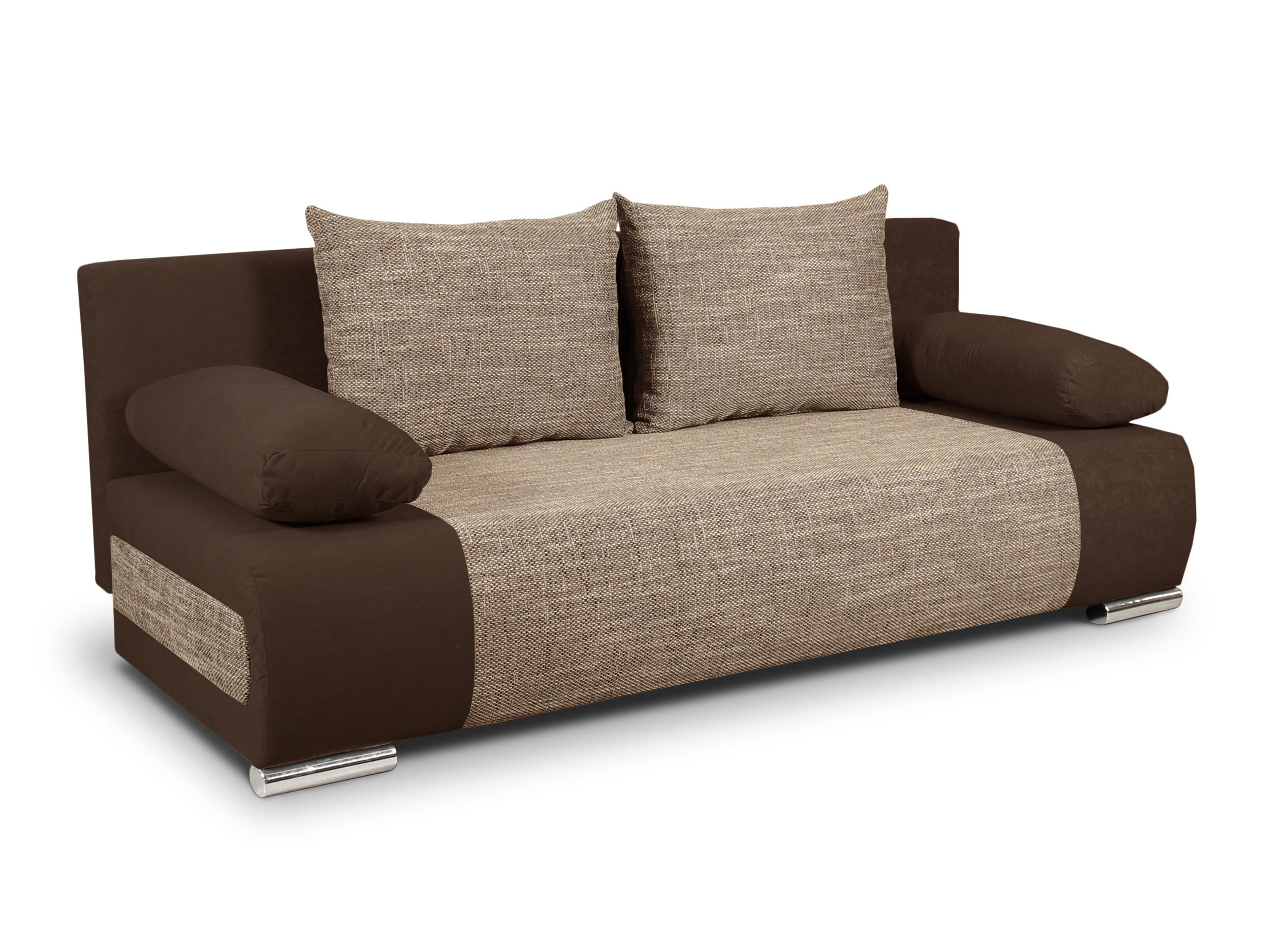 SCHLAFSOFA Naki - Silberfarben/Braun, Holz/Kunststoff (200/85/85cm)