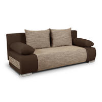 SCHLAFSOFA Naki - Silberfarben/Braun, Holz/Kunststoff (200/85/85cm)