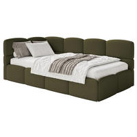 JUGENDBETT Cloudy links Bouclé Olivgrün - Olivgrün, Kunststoff/Textil (90/200cm) - Selsey