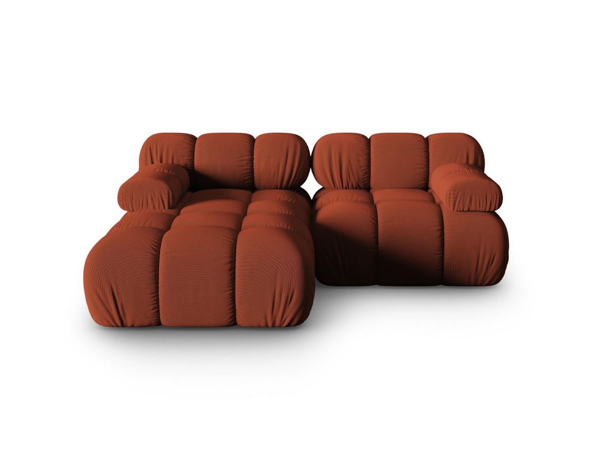 ECKSOFA modular links Bellis aus 3D-Stoff ziegelstein 3 Sitzplätze - Orange, Textil (155/188cm) - Micadoni