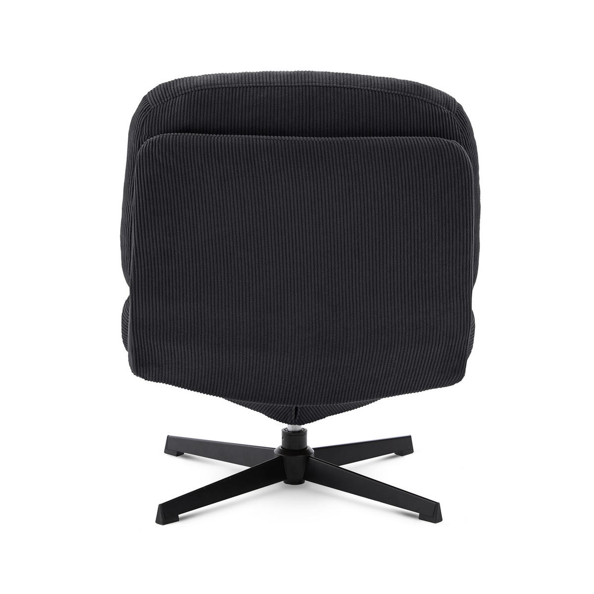 DREHSESSEL Lena aus moderner Cord anthrazitfarbenem - Schwarz/Grau, Textil/Metall (67/80/78cm) - Sicaan