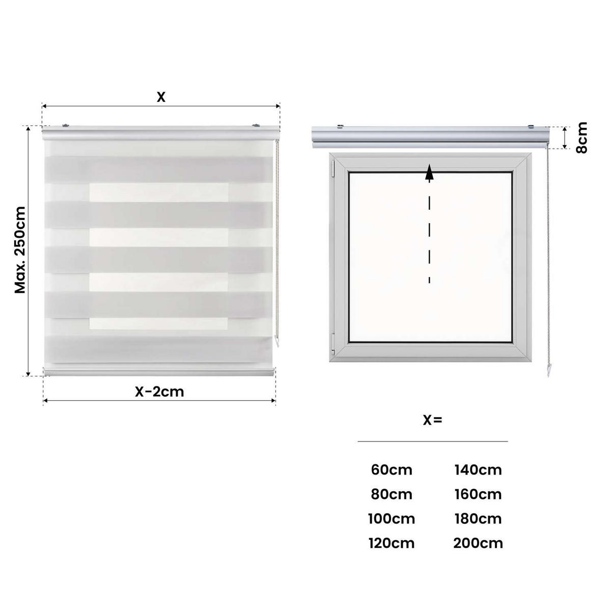 DOPPELROLLO Hellgrau 80x250 cm - Hellgrau, Kunststoff (80/250cm) - STORESDECO