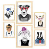 POSTER Set Mit 6 Tiere Größe A3 & A4 Rahmen aus hellem Holz - Beige, Papier (29.7/1cm) - Nacnic