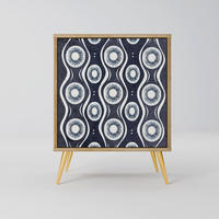 SIDEBOARD GRAPHITE EYES, Eichefarben, 57,5x42x75,5 cm, Goldfarbene Metallfüße - Eichefarben/Goldfarben, Holzwerkstoff/Metall (57.5/75.5/42cm) - SpaceRebels