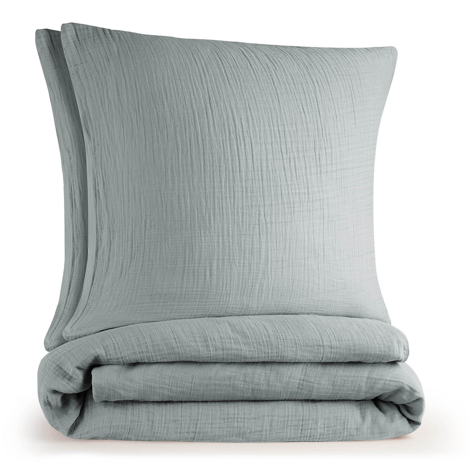 BETTWÄSCHE Musselin, 100% Baumwolle, 2x 135/200 cm & 2x 80/80 cm - Blau, Textil (135/200cm) - Blumtal