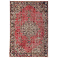 KURZFLOR DESIGNER TEPPICH MODERN VINTAGE ORIENT MUSTER - Beige/Rot, Textil (140/200cm) - Pergamon
