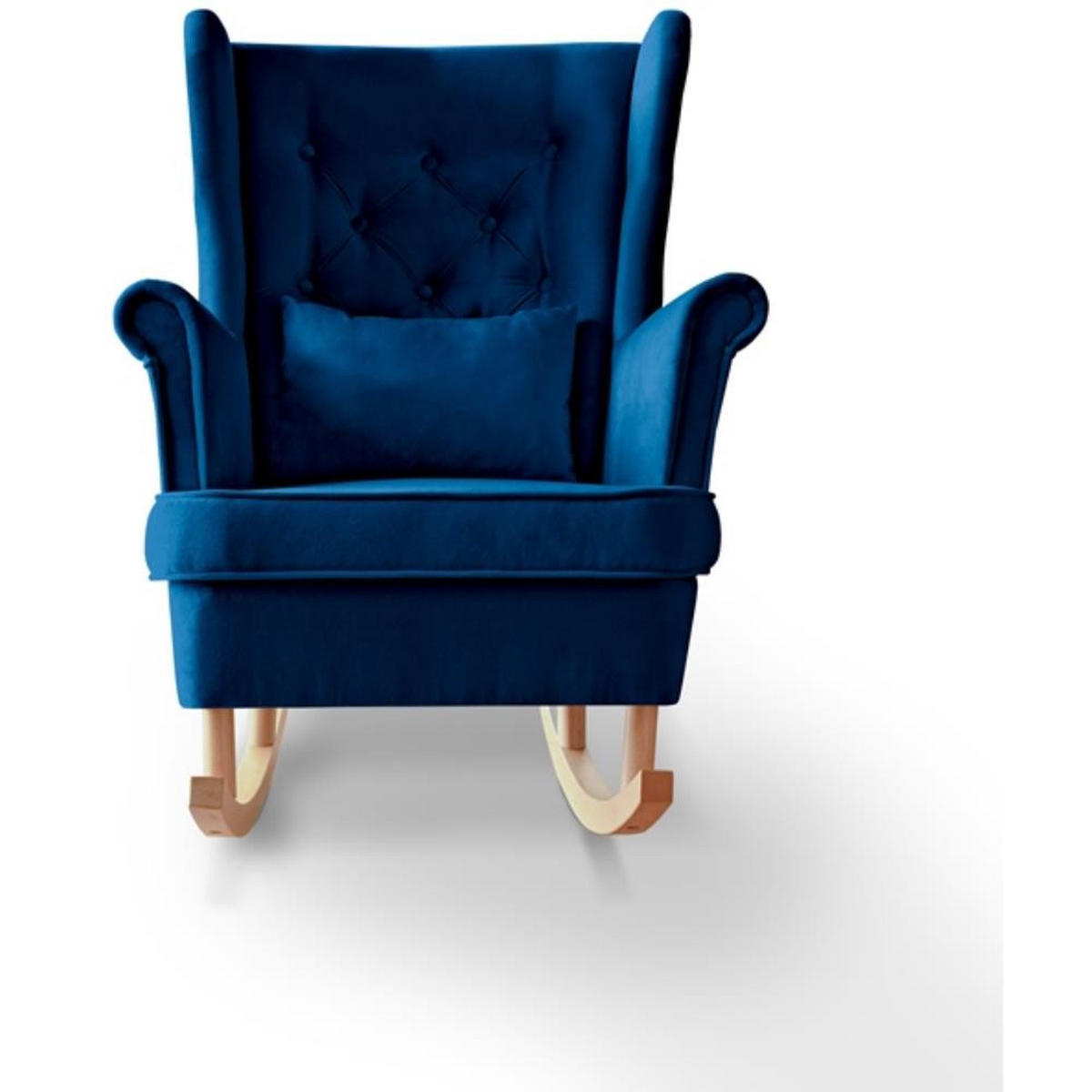 SCHAUKELSTUHL Fabio dunkelblau mit Buchenbeinen - Buchefarben/Dunkelblau, Textil (82/103/108cm) - Beautysofa