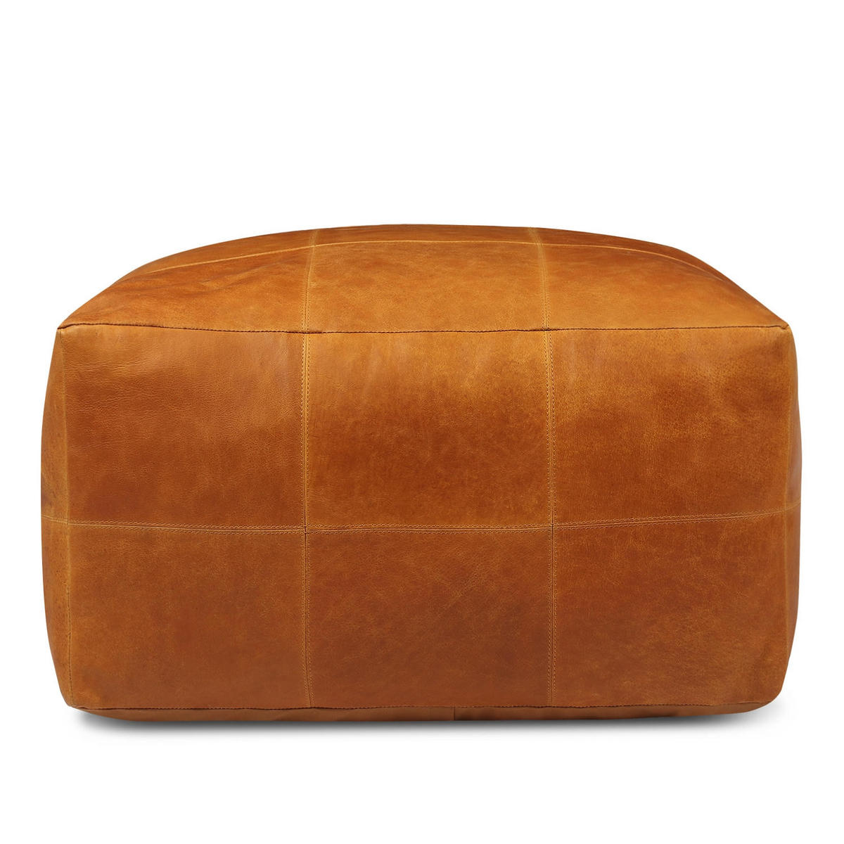 POUF 60/60/45 cm Echtleder Cognacbraun - Braun, Leder (60/45/60cm) - Furnhouse