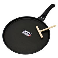 CREPEPFANNE Marra, Aluguss, Induktion, Antihaftbeschichtung, 28 cm - Schwarz, Metall (28cm) - KOPF