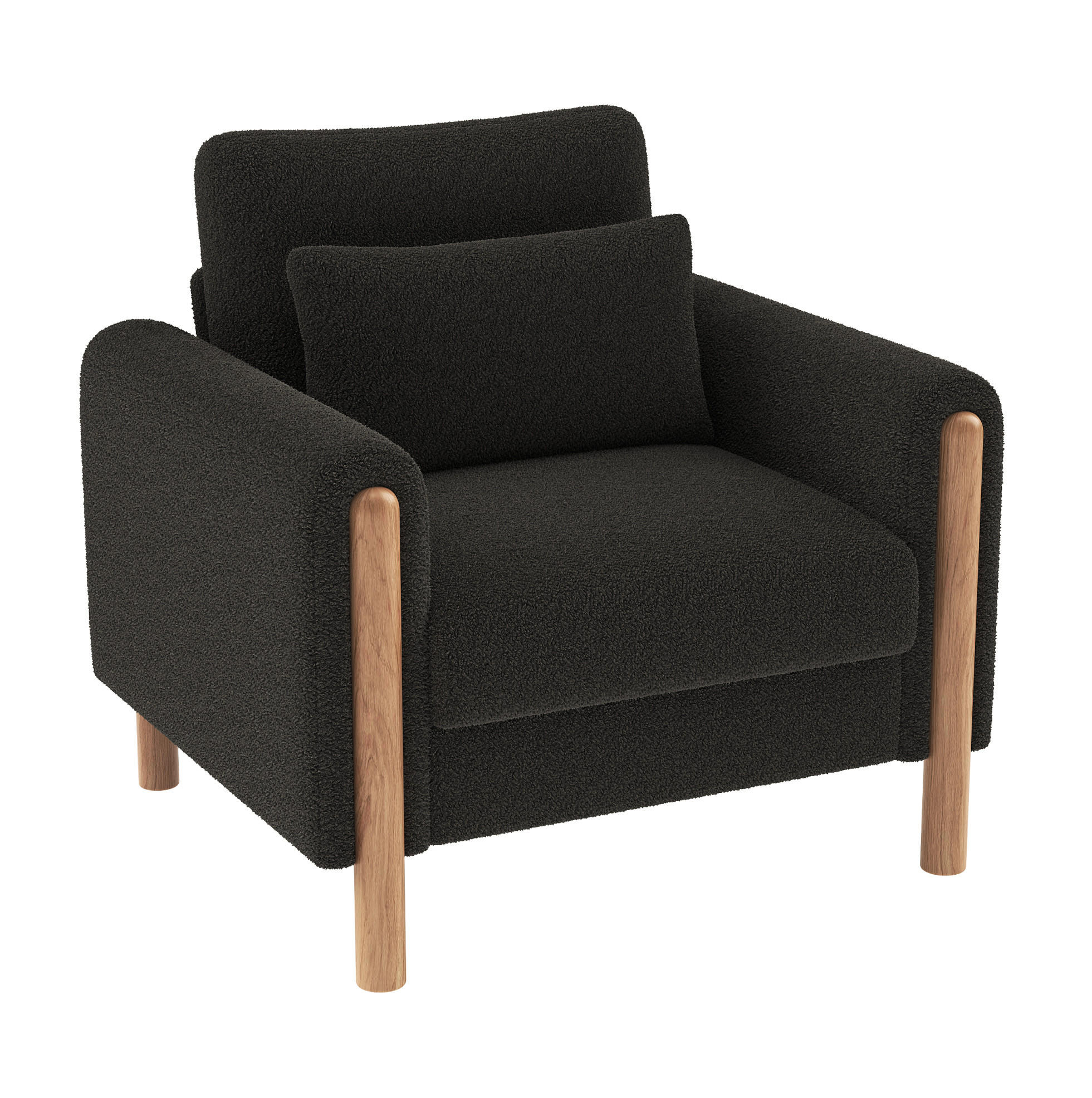 KRESLO 87/83/88,5 cm tmavosivé z teddy zamatu, s mäkkým čalúnením - tmavosivá, textil (83/88.5/87cm) - BEAOK