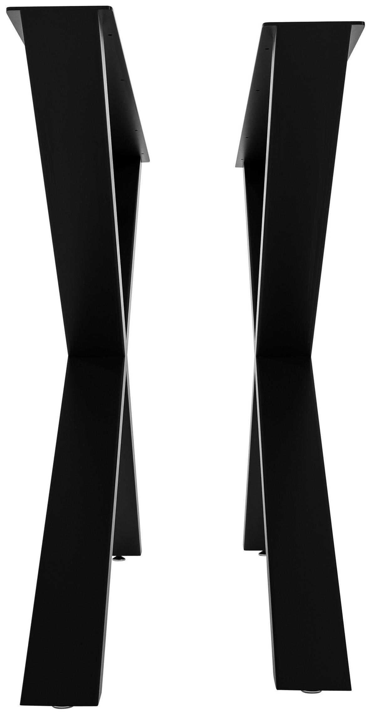 TISCHBEIN 2er Set Metall schwarz - Schwarz, Metall (8/72/70cm) - CLP