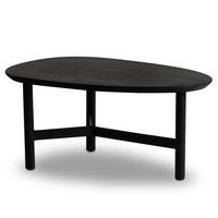 COUCHTISCH Mango Massivholz in Schwarz, Nierenform, 86x50x37 cm - Schwarz, Holz/Metall (50/86/37cm) - KADIMA DESIGN