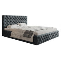 POLSTERBETT 180x200 mit Lattenrost Furis, Glamour, Dunkelgrau - Dunkelgrau, Holz/Textil (180/200cm) - Emporius