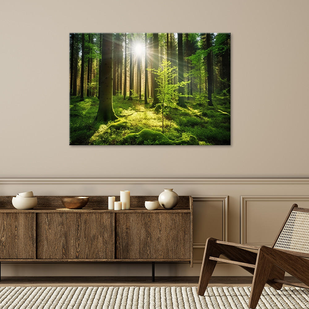 WANDBILD waldbäume natur - Grün, Textil (60/40cm) - Feeby