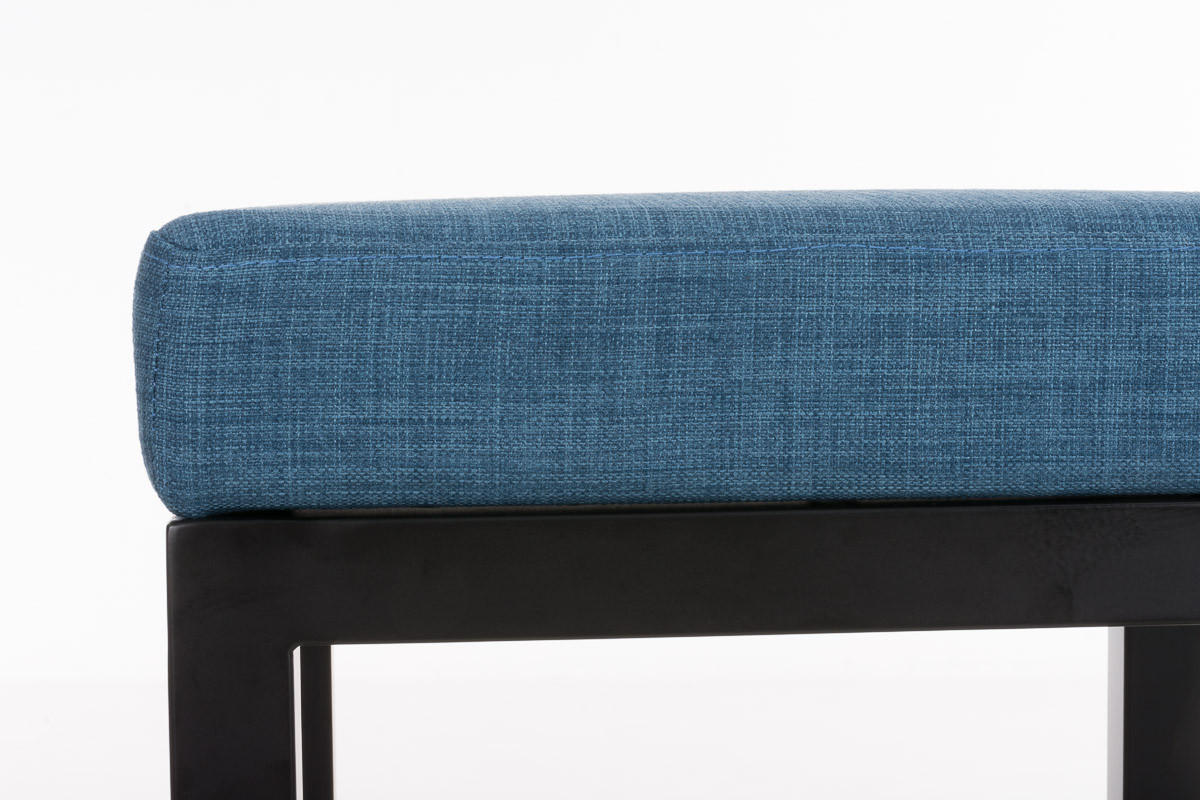 BARHOCKER KIEL Blau Stoff Stahl 80 cm Höhe - Blau, Textil/Metall (41/80/41cm) - DELUKE