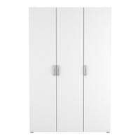 KLEIDERSCHRANK mit 3 Türen, Kleiderstange und Wäscheschrank L119,1 cm - Nano - Weiß, Holzwerkstoff (51.3/184.8/119.1cm) - Calicosy