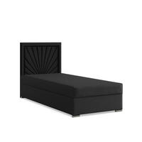 BOXBETT MIT KOPFTEIL 90x200 VICENZA, Schwarz - Schwarz, Textil (90/200cm) - Mebligo