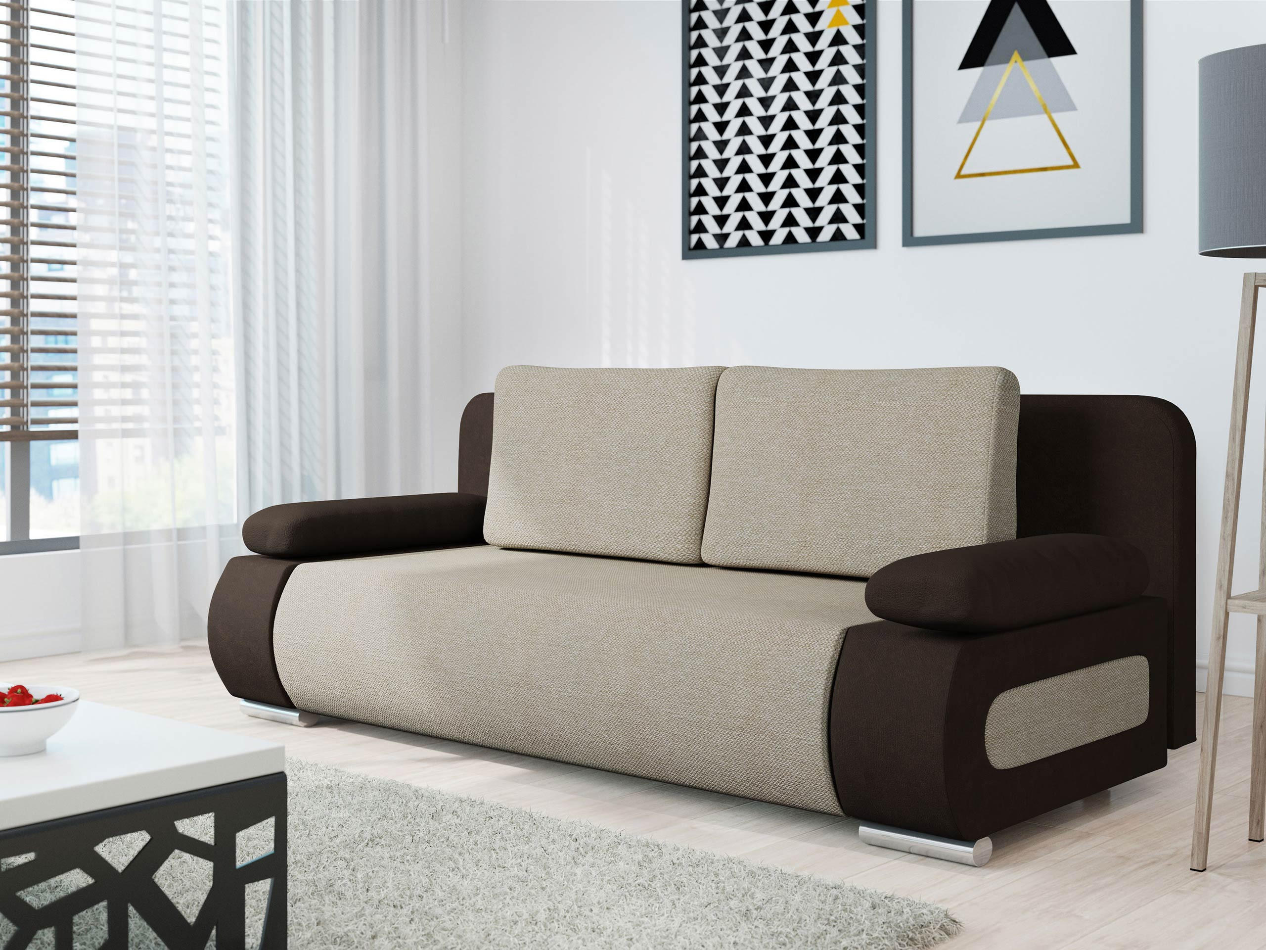 SCHLAFSOFA Emma - Beige, Holz/Kunststoff (200/77/92cm) - MIRJAN24