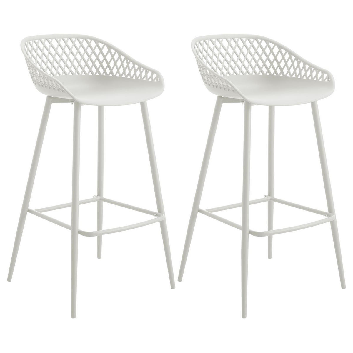 BARHOCKER IREK 2ER-SET - Weiß, Textil (48/96/48cm) - IDIMEX