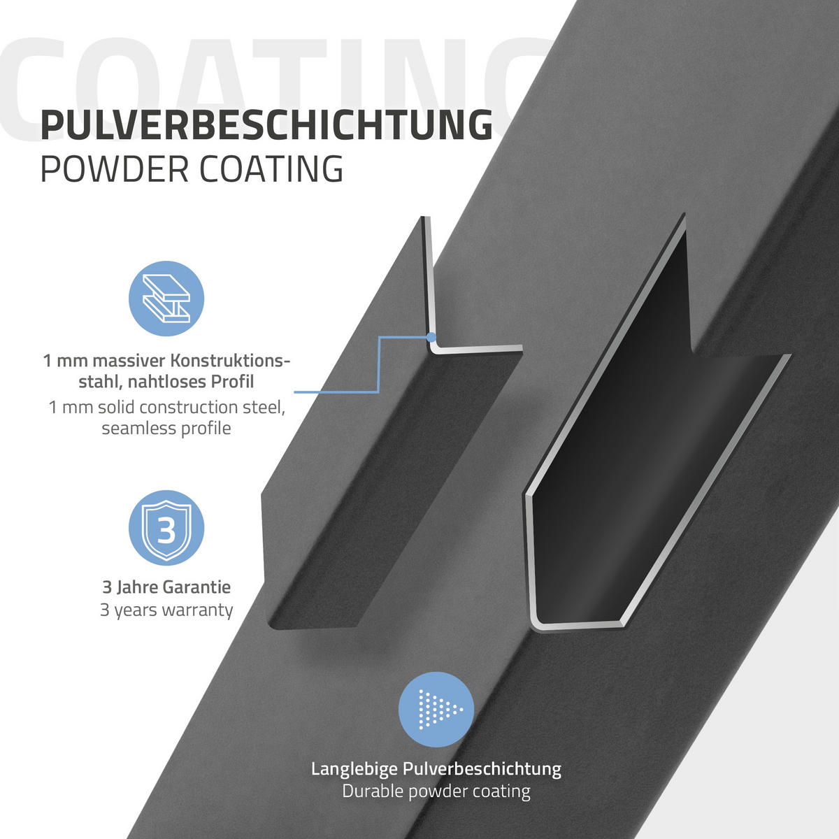 TISCHBEINE 2er Set 60 x 72 cm Grau - Grau, Metall (60/8/72cm) - ECD-Germany