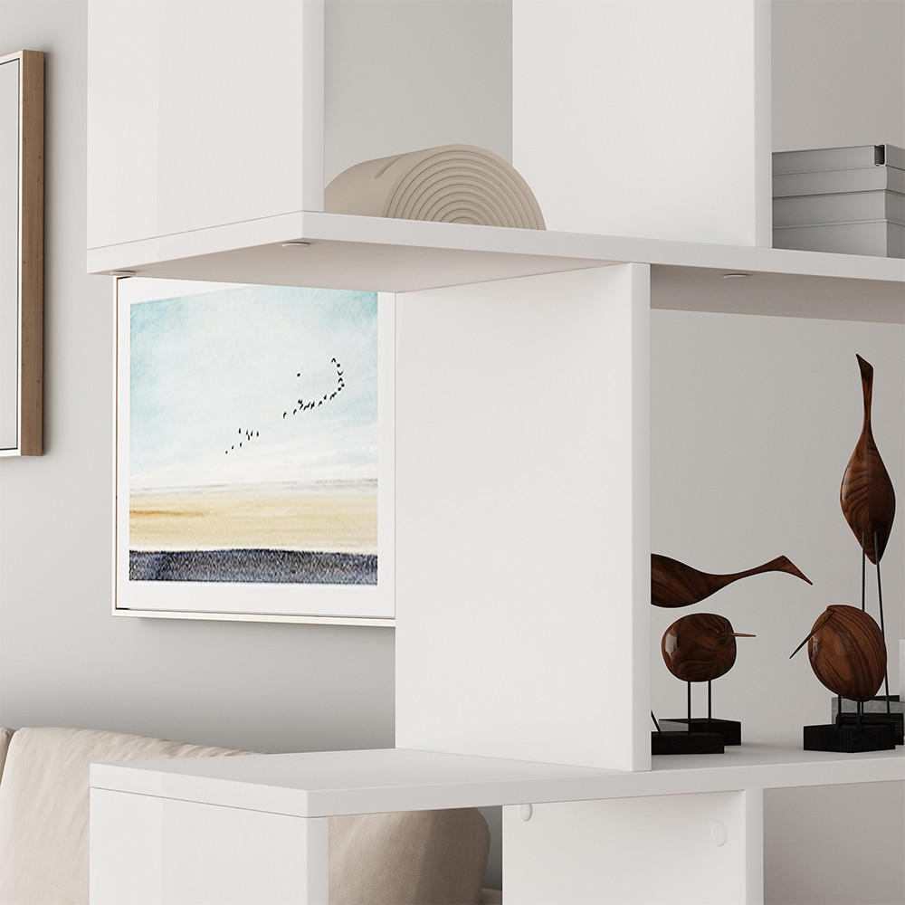 RAUMTEILER Aramis Weiß 106 x 161.5 cm 9 Fächer - Weiß, Holzwerkstoff (106/161.5/25cm) - Vicco