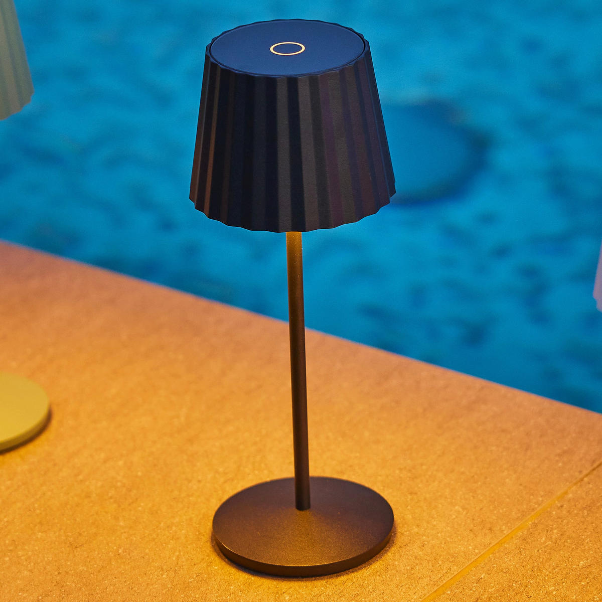 ABBY Kabellose Tischleuchte H30CM - Schwarz, Metall (10/10/38cm) - Lumisky