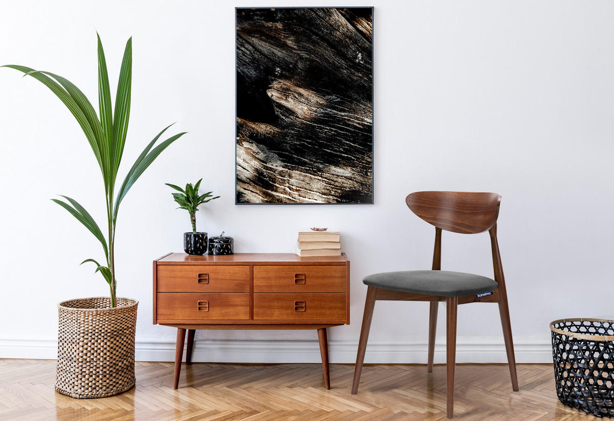 ESSZIMMERSTÜHLE RABI (2er-Set), grau / Nussbaum mittel - Haselnussfarben/Grau, Holz/Buchenholz (47/79/45cm) - KONSIMO®