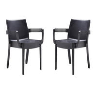 STUHL Victoria Gartenstuhl Graphit 10er Set Wetterfest & Stapelbar | Outdoor-Stuhl mit Armlehnen - Grau, Kunststoff (55/82/58cm) - BICA