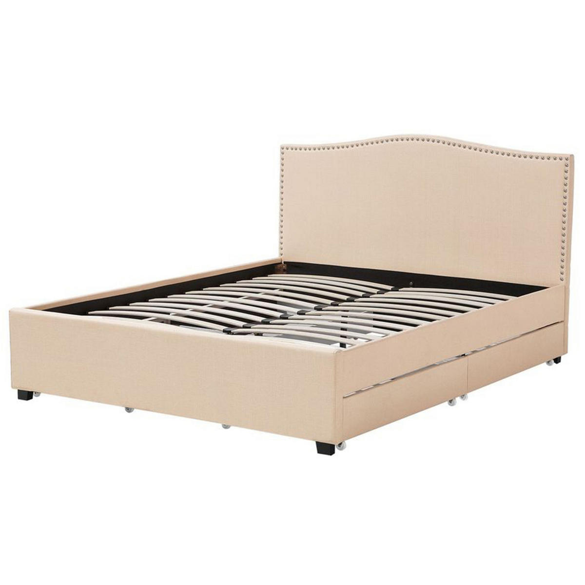 POLSTERBETT 180/200 cm Beige Montpellier - Beige, Textil (180/200cm) - Beliani
