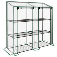 GEWÄCHSHAUS Mini 3 Etagen 6 Regale transparent - Transparent, Metall (143/151/46cm) - Fortuna Lai