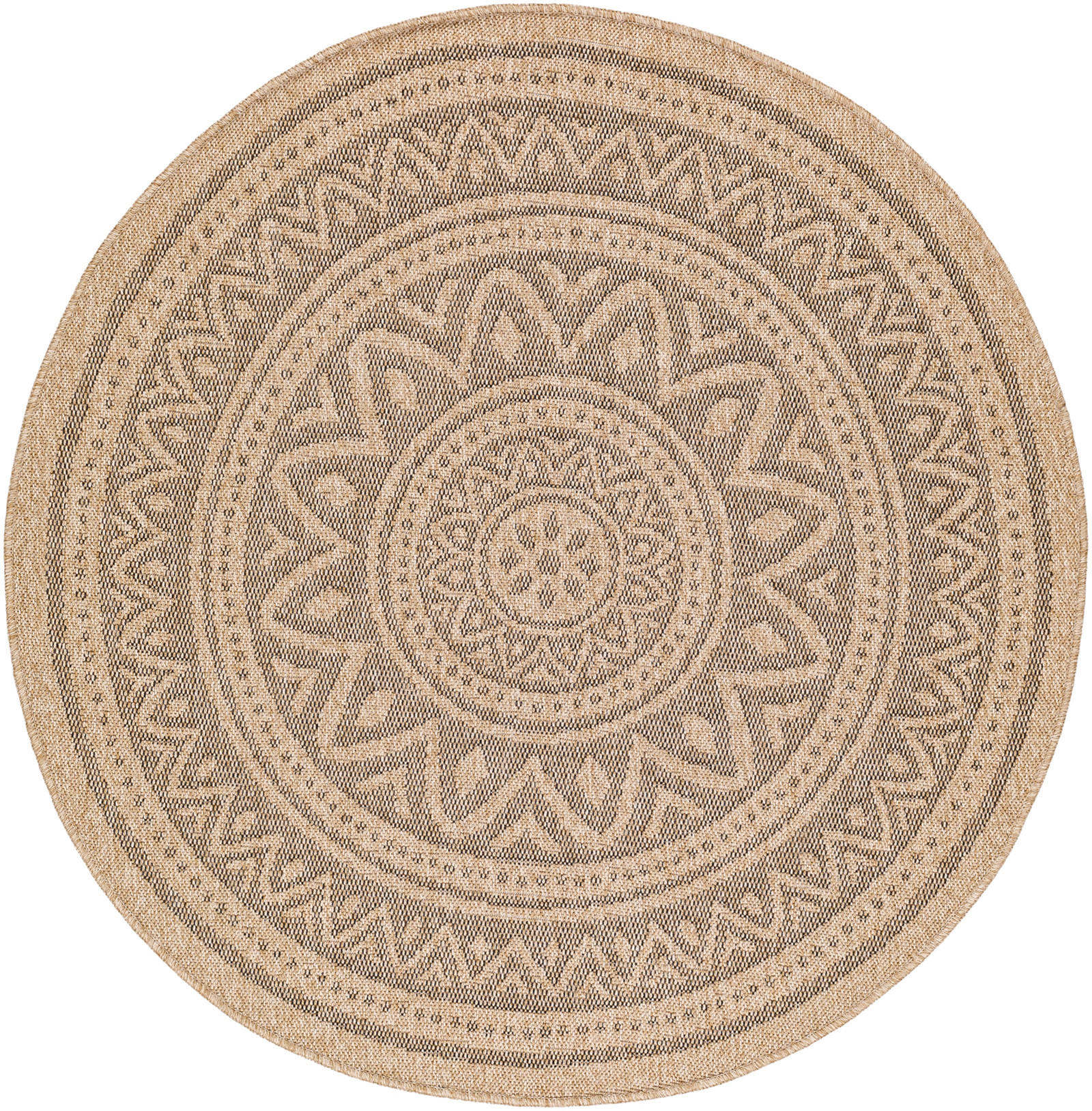 OUTDOORTEPPICH Rund Jute-Optik Ø 160 cm Beige - Beige, Kunststoff/Textil (160/160cm) - LIVABLISS