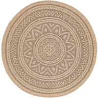 OUTDOORTEPPICH Rund Jute-Optik Ø 160 cm Beige - Beige, Kunststoff/Textil (160/160cm) - LIVABLISS