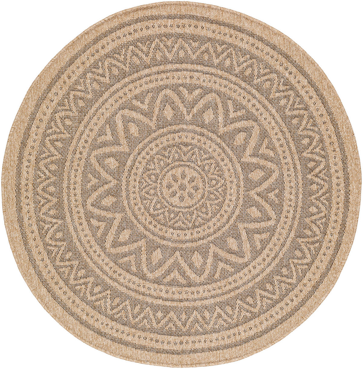 OUTDOORTEPPICH Rund Jute-Optik Ø 160 cm Beige - Beige, Kunststoff/Textil (160/160cm) - LIVABLISS