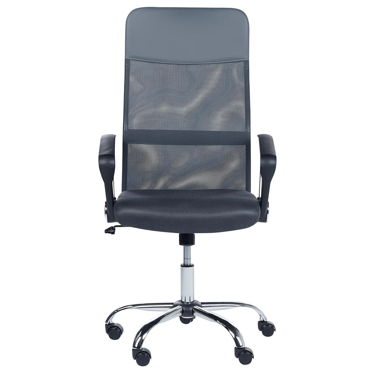 BÜROSTUHL Polyester Grau Design - Grau, Kunststoff/Textil (63/114/63cm) - Beliani