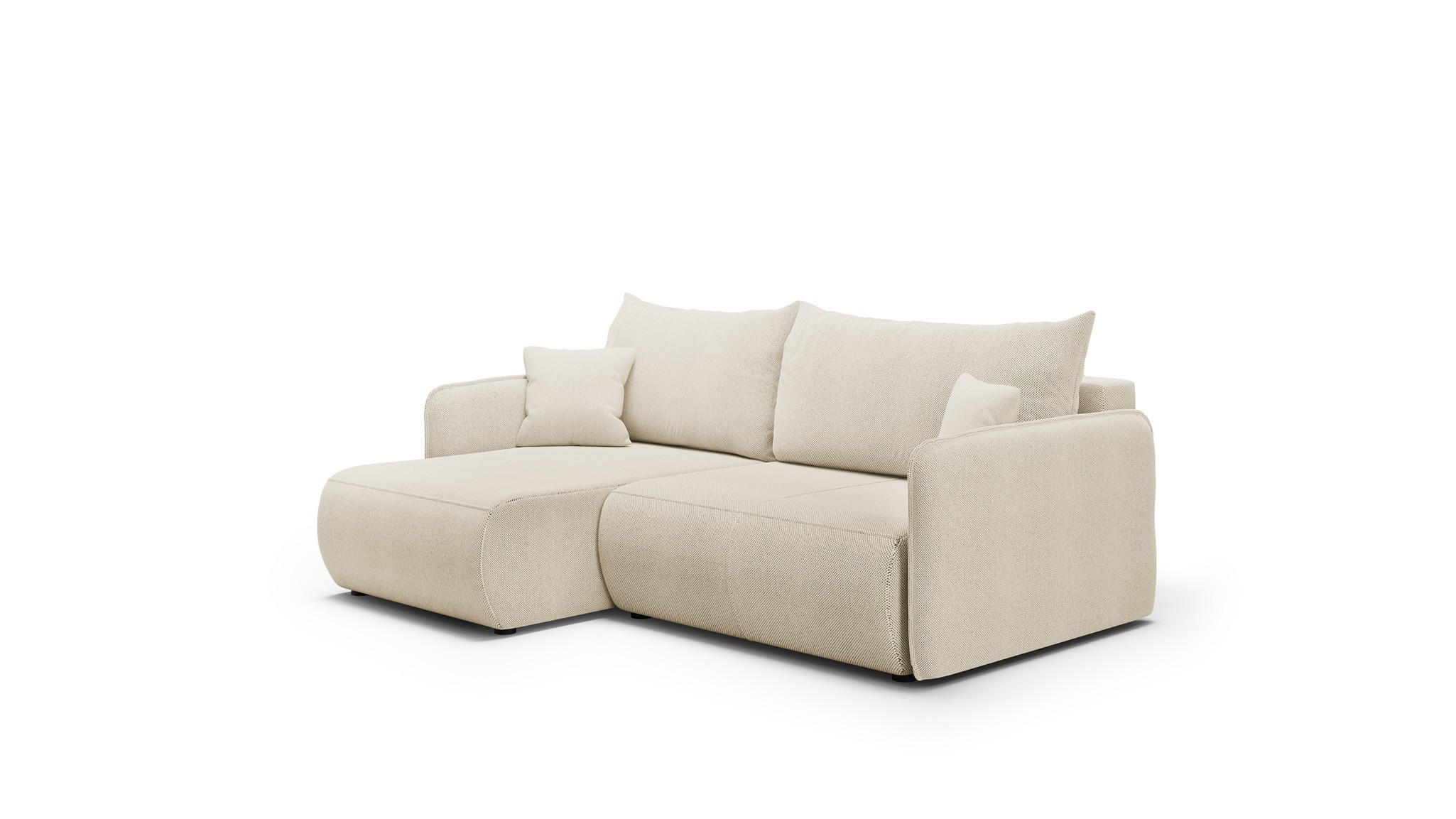 ECKSOFA Calgary - Creme, Holzwerkstoff/Textil (207/148cm) - Fun Möbel
