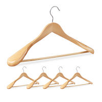 5XVEŠIAKY na oblek - svetlohnedá, kov/drevo (44.5/24/5.5cm) - Relaxdays