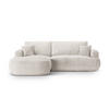 SCHLAFSOFA modular mit Bettkasten links Ella aus strukturiertem Stoff beige 5 Sitzplätze - Beige, Textil (174/271cm) - Micadoni
