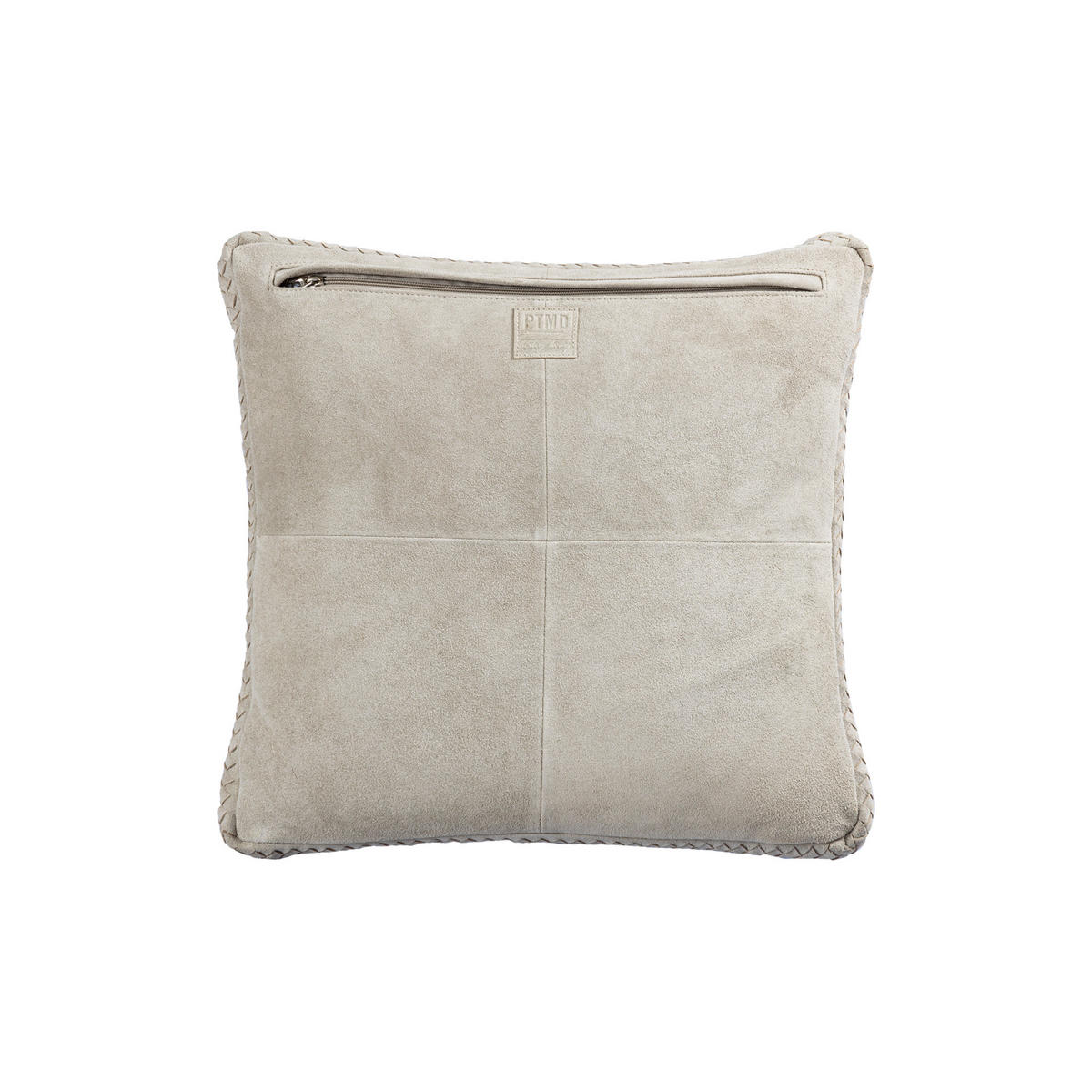 ZIERKISSEN Suky Taupe 45/8/45cm - Taupe, Leder (8/45cm) - PTMD Collection