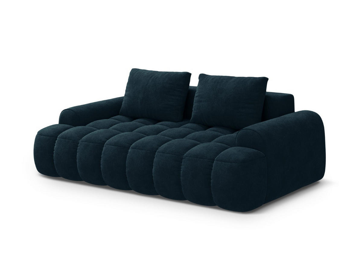 SOFA Linz aus Samt petrol 3 Sitzplätze - Petrol, Textil (100/84/200cm) - Cosmopolitan Design