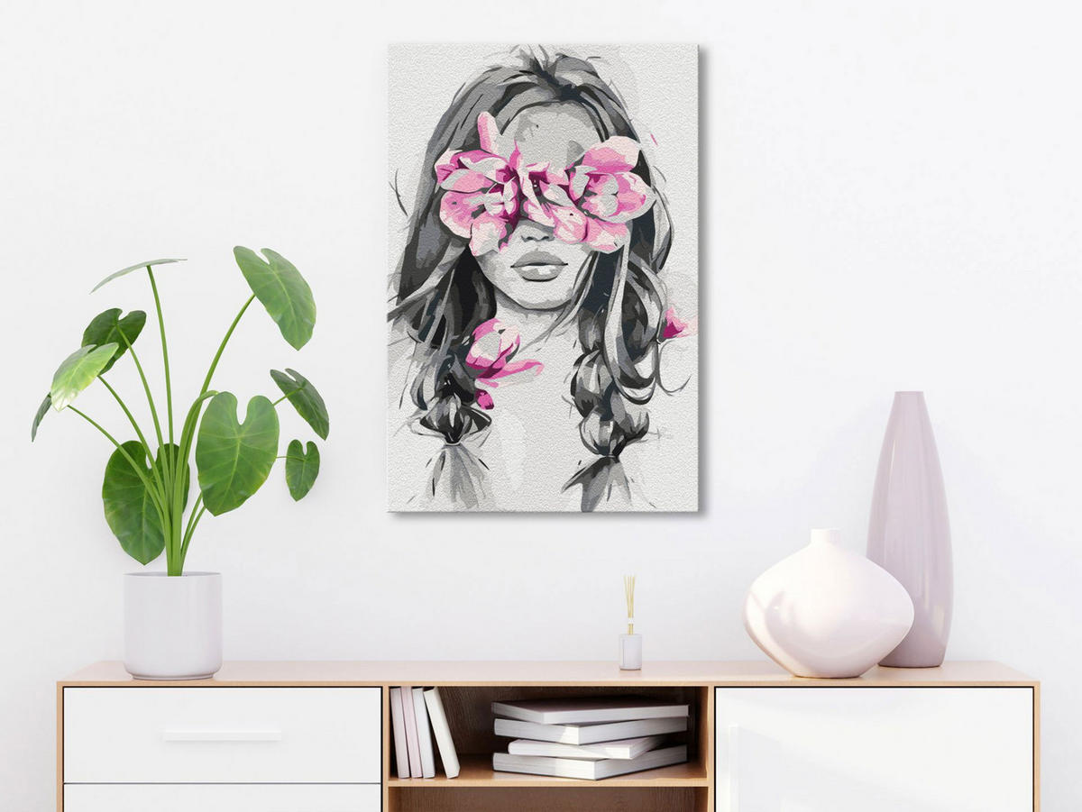 MALEN NACH ZAHLEN 40/50 cm - Pink/Schwarz, Textil (1.4/50cm) - KUNSTLOFT