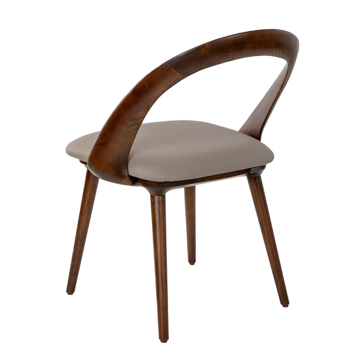 STUHL Walnuss und Nerzfarben 53/59/78 cm - Taupe/Fango, Leder/Holz (53/78/59cm) - ANGEL CERDA