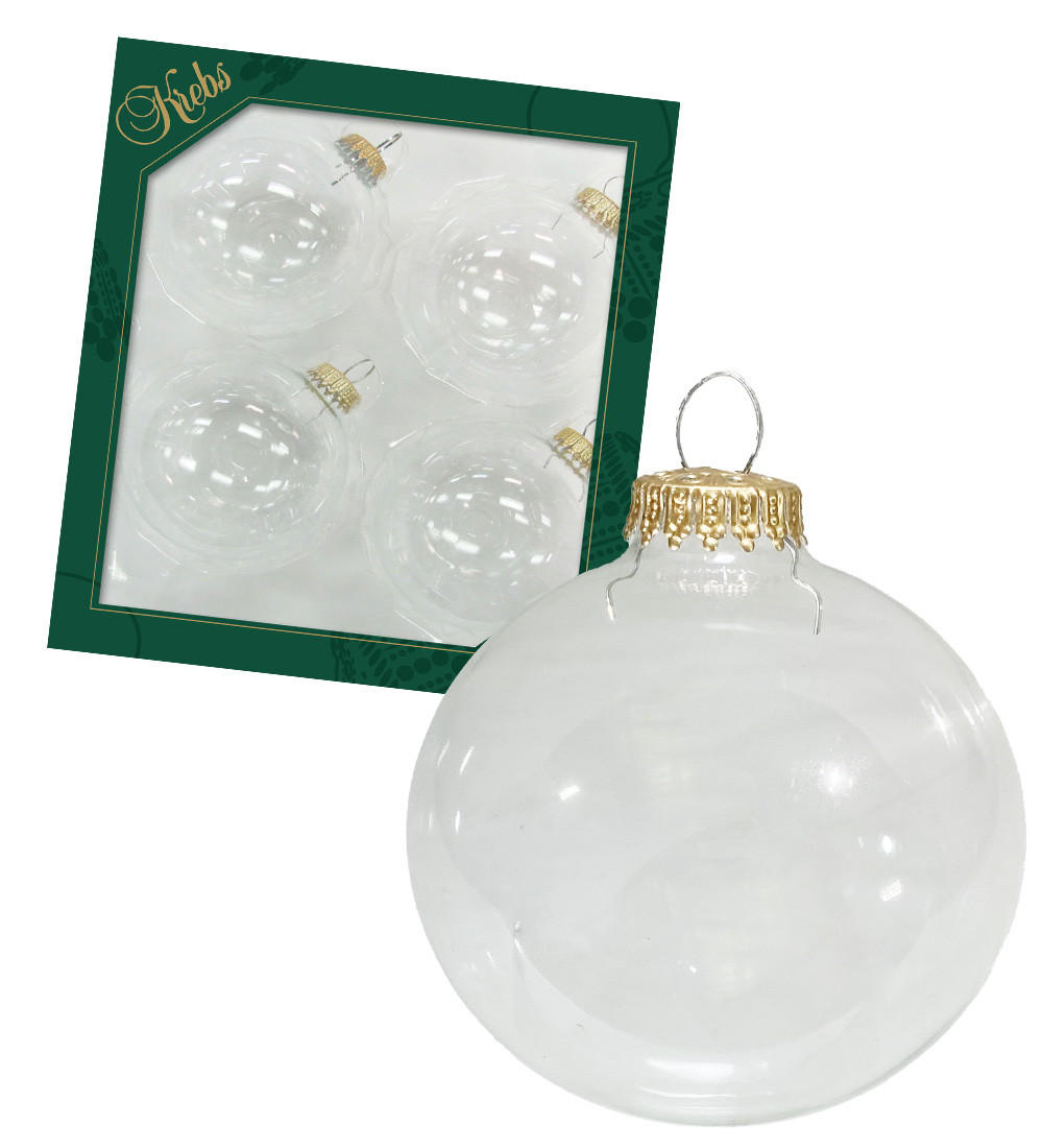 CHRISTBAUMKUGELN Uni-Design Livia Transparent 8cm (Glas / 4 Stk.) - Transparent, Glas (8/8/8cm) - Krebs Glas Lauscha