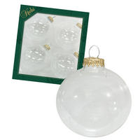 CHRISTBAUMKUGELN Uni-Design Livia Transparent 8cm (Glas / 4 Stk.) - Transparent, Glas (8/8/8cm) - Krebs Glas Lauscha