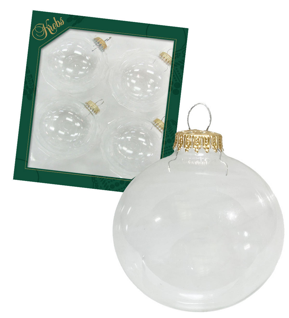 CHRISTBAUMKUGELN Uni-Design Livia Transparent 8cm (Glas / 4 Stk.) - Transparent, Glas (8/8/8cm) - Krebs Glas Lauscha