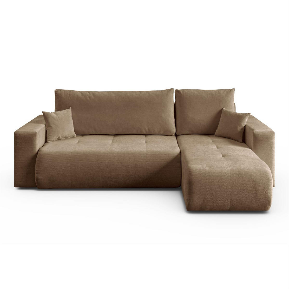 Ecksofa CLOUD II L mit Schlaffunktion, Vibe 19 - Hellbraun, Textil (247/152cm) - Lookway