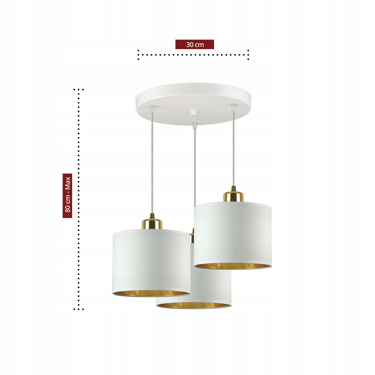 WANDLEUCHTE BOSE - Goldfarben/Weiß, Textil/Metall (34/80/34cm) - kiki design