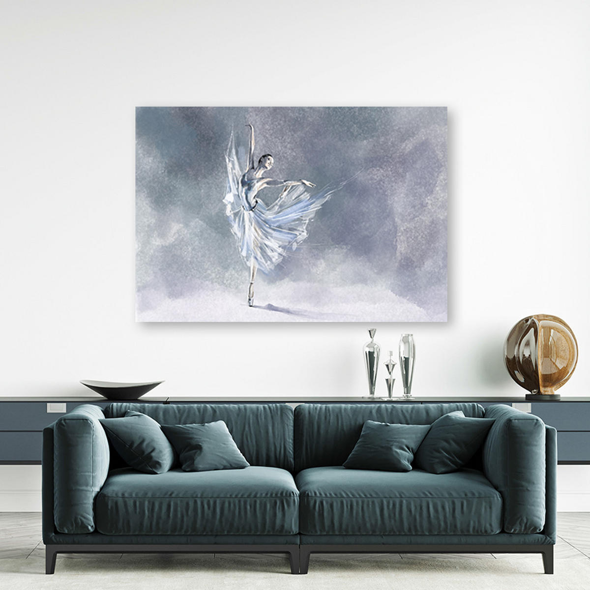 WANDBILD ballerina pirouet - Lila, Textil (60/40cm) - Feeby