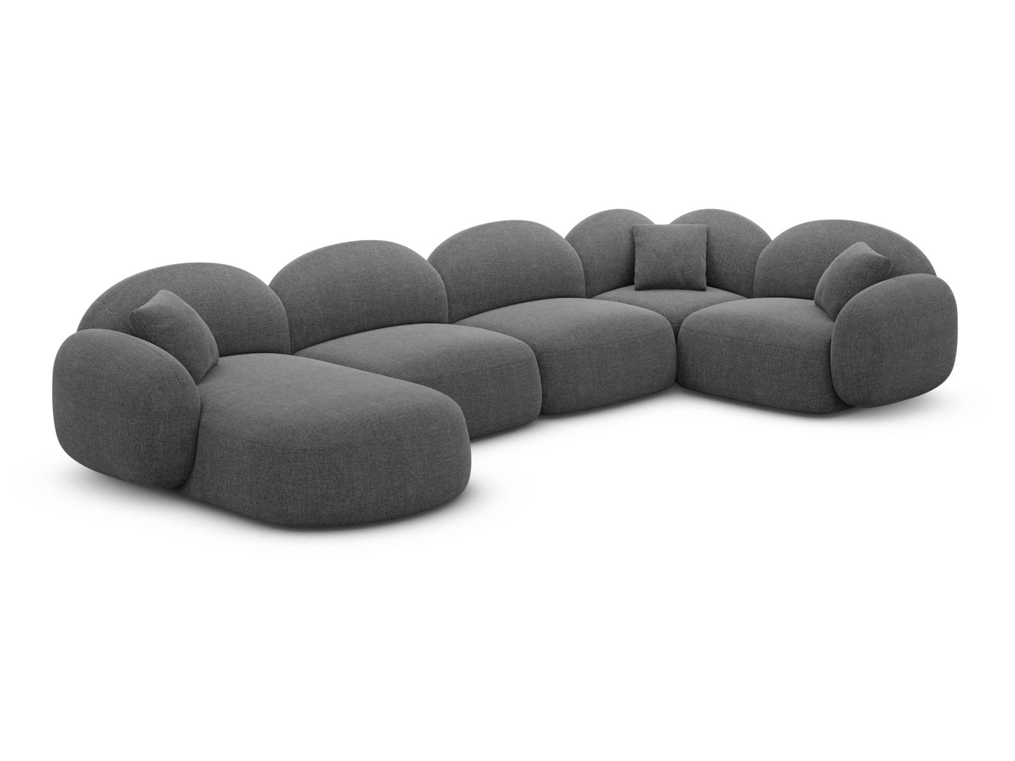 WOHNLANDSCHAFT Mirello U-Form Anthrazit Strukturstoff - Anthrazit, Textil (333/77/193cm)