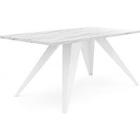 ESSTISCH Vance rechteckig, Marmor Weiß 120/60/48 cm - Ecru/Weiß, Holzwerkstoff/Metall (60/120/48cm) - WFL GROUP