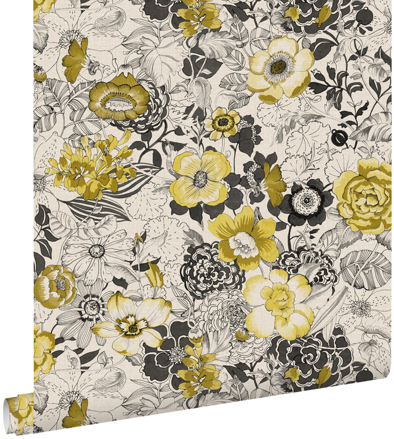TAPETE Blumen 53 cm x 10.05 m - Gelb, Papier (53/1000cm) - ESTAhome